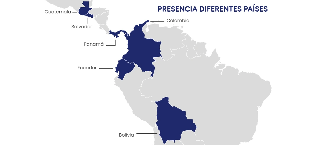 Mapa de los paises donde se está presente